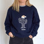 Personalised Cactus In Rose Gold Christmas Hat Jumper, thumbnail 2 of 2