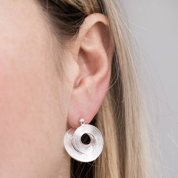 Sterling Silver Twisted Vinyl Hoops, 2 of 6