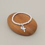 Children's Confirmation Cross And Heart Bead Bracelet, thumbnail 2 of 3