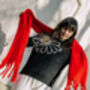 Red Colour Block Warm Wrap Scarf, thumbnail 2 of 6