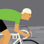 Personalised Cycling Print, Green Jersey, thumbnail 6 of 8