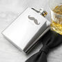 Personalised Stainless Steel Moustache Hip Flask, thumbnail 1 of 8
