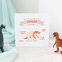 Newborn Birth Details Dinosaur Card, thumbnail 1 of 2