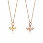 Tiny Bee Charm Necklace Gold Or Rose Gold Vermeil, thumbnail 2 of 7