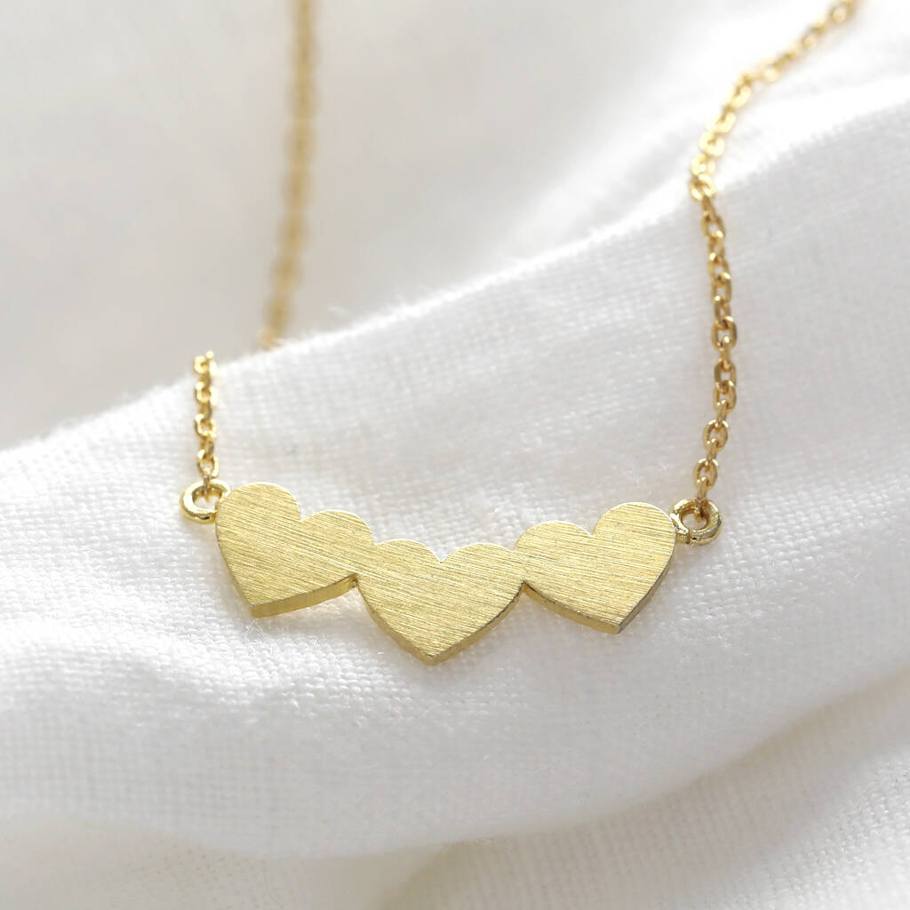 Triple Heart Pendant Necklace By Lisa Angel