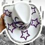 Personalised White And Purple Rhinestone Cowboy Hat, thumbnail 2 of 4