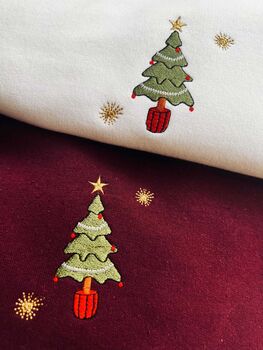 Classic Christmas Tree Embroidered Jumper, 6 of 9