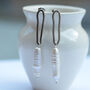 Freshwater Baroque Long Biwa Pearl Drop Earrings In Sterling Silver, thumbnail 4 of 7