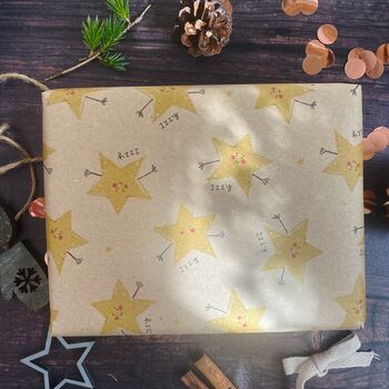Christmas Star Fun Personalised Wrapping Paper, 2 of 6