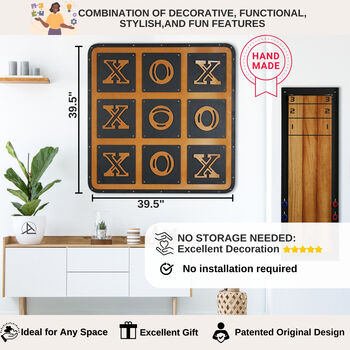 Giant Tic Tac Toe Metal Wall Game, 3 of 8