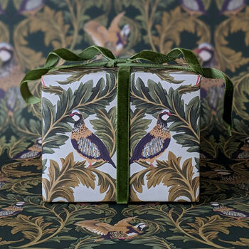 Vintage Partridge Wrapping Paper Set And Matching Christmas Cards, 7 of 12