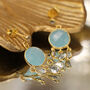 14 Carat Gold Plated Chalcedony And Topaz Drop Earrings, thumbnail 4 of 4