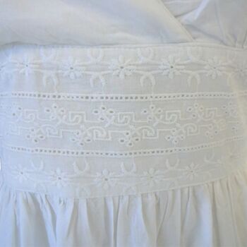 Ladies White Cotton Nightdress 'Henrietta', 4 of 4