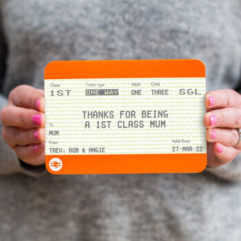 Personalised Train Ticket Card For Mum, 2 of 3
