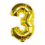 Individual Gold No Helium Number Party Balloon Three, thumbnail 2 of 3