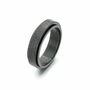 6mm Mens Black Silver Plated Steel Spinner Ring, thumbnail 8 of 10