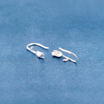 Sterling Silver 925 Tulip Hook Earrings, 5 of 6