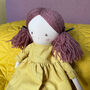 Handmade Rag Doll – Butterscotch Linen Dress, thumbnail 1 of 6
