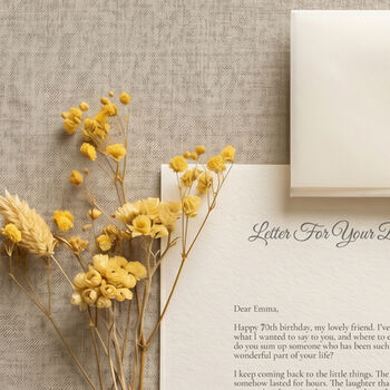 A Letter For Your 70th Birthday Personalised Keepsake Gift, 3 of 9