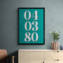 Personalised Custom Special Date Green Wall Art, thumbnail 1 of 7