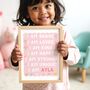 Girls Personalised Affirmation Print For Bedroom Or Nursery, thumbnail 1 of 3