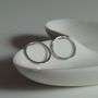 Circle Sterling Silver Hammered Stud Earrings, thumbnail 4 of 7