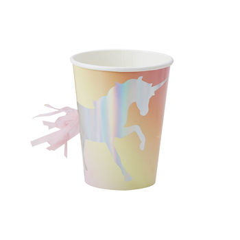 Iridescent Foiled Unicorn Pastel Tassel Paper Cups, 2 of 3