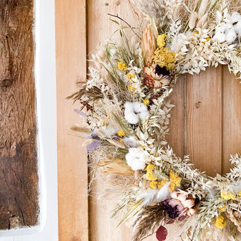 Dried Flower Wreath With Grasses And Proteas, 6 of 6