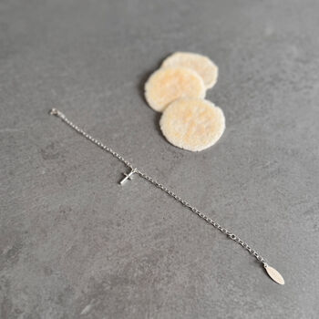 Cross Charm Sterling Silver Bracelet, 7 of 11