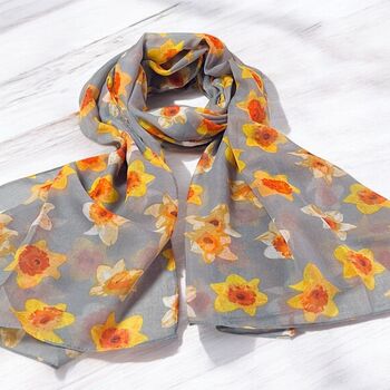 Daffodils Print Scarf, 3 of 6