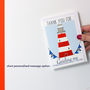 Personalised Lighthouse Thank You Card, thumbnail 4 of 5