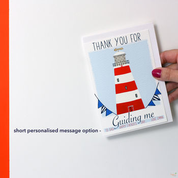Personalised Lighthouse Thank You Card, 4 of 5