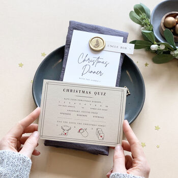 Modern Christmas Menu With Place Card, 7 of 10