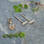 Black Diamond Stud Earrings In 9k Yellow Gold, thumbnail 2 of 4