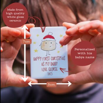1st Christmas As My Daddy Personalised Ceramic Magnet, 2 of 2