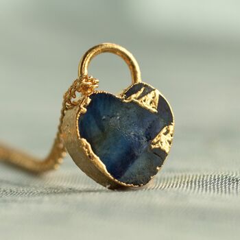 Padlock Gemstone Heart Necklace, 11 of 12