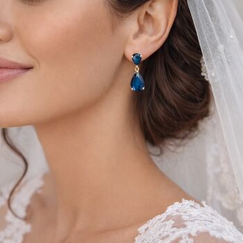 Blue Sapphire Earrings | Wedding Earrings | Bridesmaid And Wedding Guest Jewellery, 3 of 9