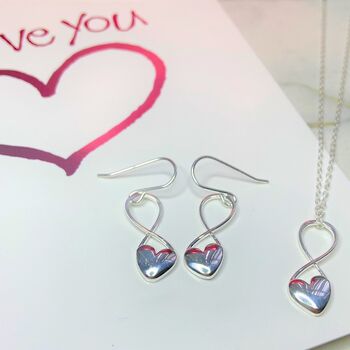 Sterling Silver Puffed Heart Infinity Necklace, 4 of 7