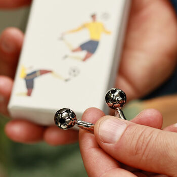 Dad's Football Design Cufflinks In A Gift Box, 2 of 12