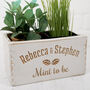 Wooden Carved Personalised Plant Pot Holder, thumbnail 1 of 4