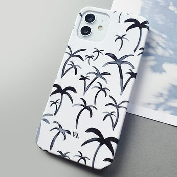Personalised Monochrome Palm Tree Print Phone Case, 4 of 6