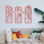 Three Muses: Contemporary Wooden Ladies Wall Art, thumbnail 1 of 12