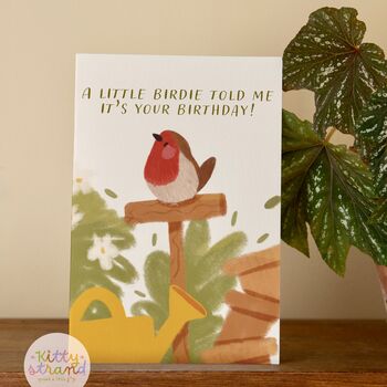 Birthday Card: Bird Themed Card For A Garden Lover, 4 of 6