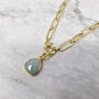 18k Gold Plated Aquamarine Paperclip Necklace, thumbnail 1 of 6