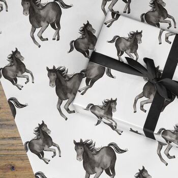Black Horse Wrapping Paper Roll Or Folded, 2 of 3
