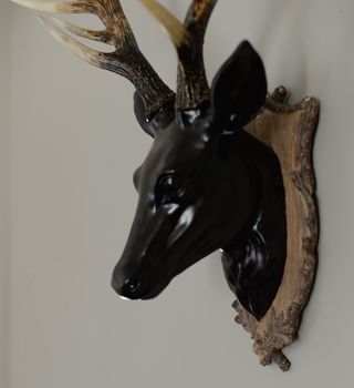 Large Black Deer Head Decoration, 2 of 3