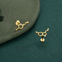 Sterling Silver Serotonin And Dopamine 16 G Flat Back Labret Earrings, thumbnail 4 of 12