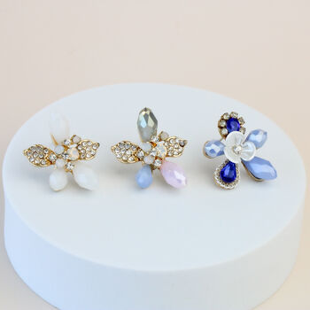 Colourful Crystal Flower Stud Earrings For Friend, 2 of 4