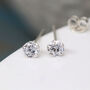 Cubic Zirconia Stud Earrings In Sterling Silver, thumbnail 1 of 12