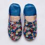 Liberty Print Babouche Slippers, Westbourne Posy, thumbnail 2 of 4
